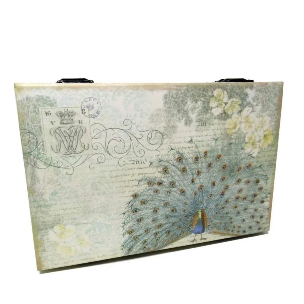 Punch Studio Antique Parisian Fan Tail Peacock Valet Case  Trunk, Small (67273)